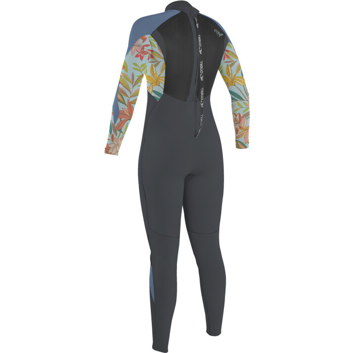 2024 O'Neill Girls Epic 5/4mm Back Zip Wetsuit 4219BG - Graphite / Dahlia / Infinity